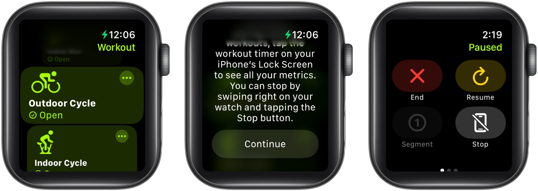 Start a cycling session in Apple Watch