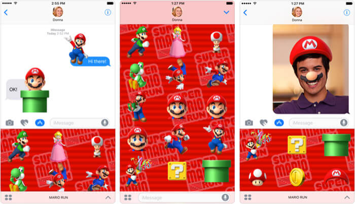 Super Mario Run Stickers iMessage App Screenshot