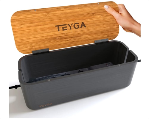 Teyga bamboo cable management box TEYGA Bamboo Cable Management Box