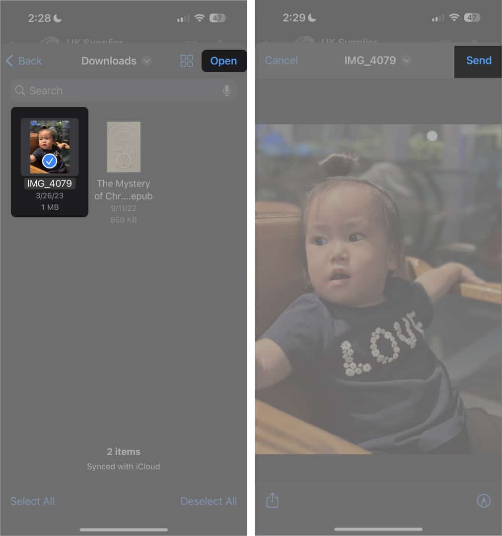 how to send scanned documents from iphone notes to whatsapp