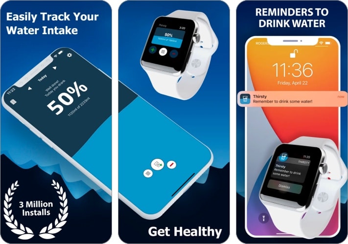 Apple watch online water intake app