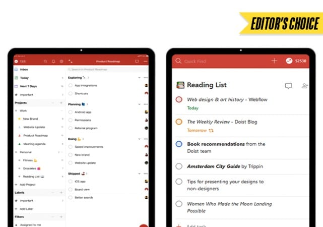 Todoist best digital planner app for ipad