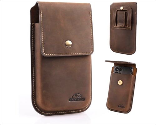 Topstache leather phone holster for beltflip cell phone case with belt clip