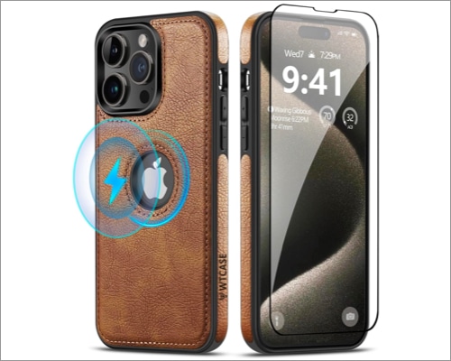  WTCASE Designed for iPhone 15 Pro Max Case Leather