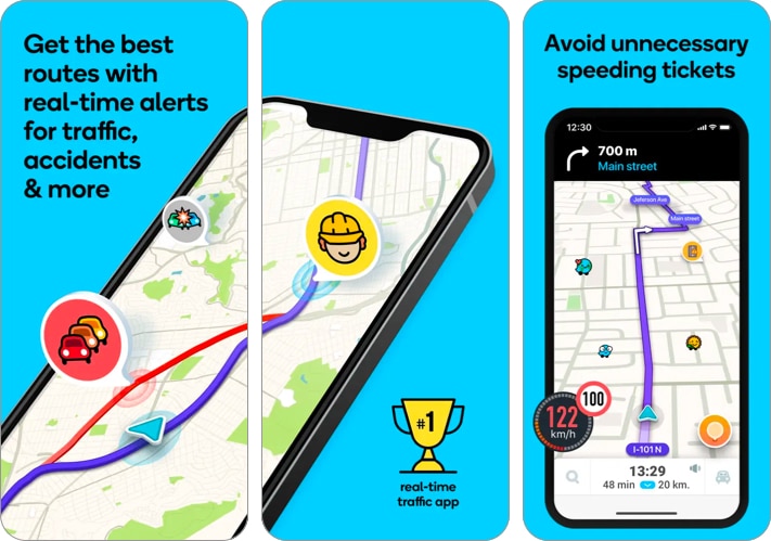 Waze best food and travel iPhone app