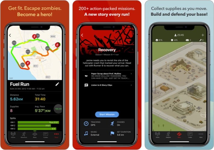Zombies Run iOS Workout App Screenshot