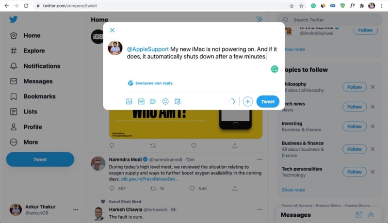 How to contact Apple Support Get help for your Apple device Contact Apple Support by tagging them on Twitter