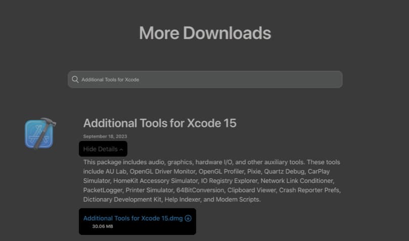 muat turun-alat-tambahan-untuk-xcode