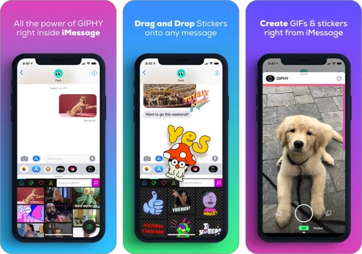 GIPHY iMessage app screenshot