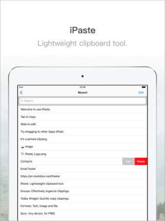 iPaste clipboard manager tool for iPad