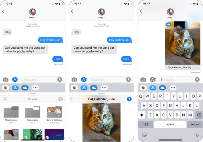 Microsoft OneDrive iMessage app screenshot