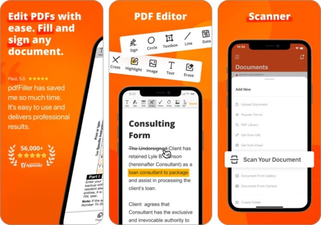 pdfFiller PDF editor for iPhone and iPad app