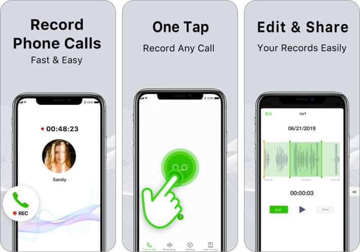record phone calls iphone app screenshot