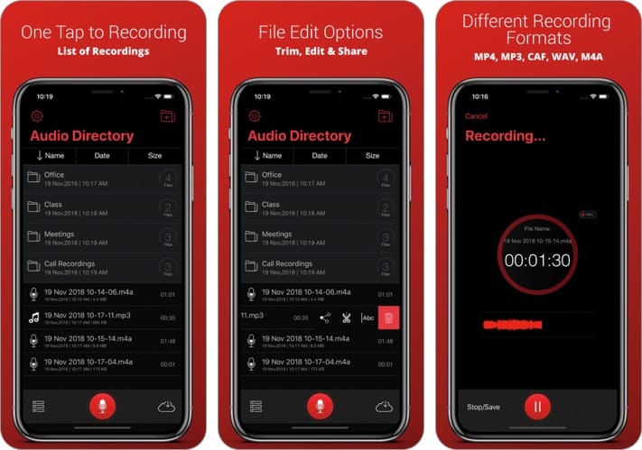 recorder plus iphone call recorder app screenshot