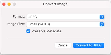 select format as jpeg, select image quality as small, click convert as jpeg in image compress