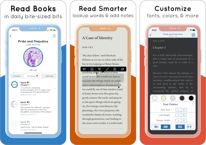 Serial reader ebook app screenshot