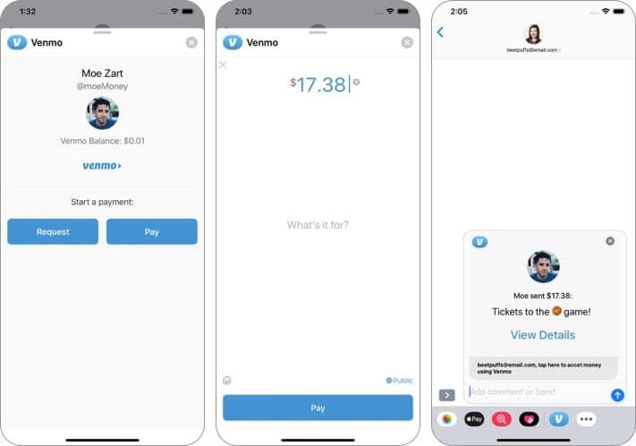 Venmo iMessage app screenshot