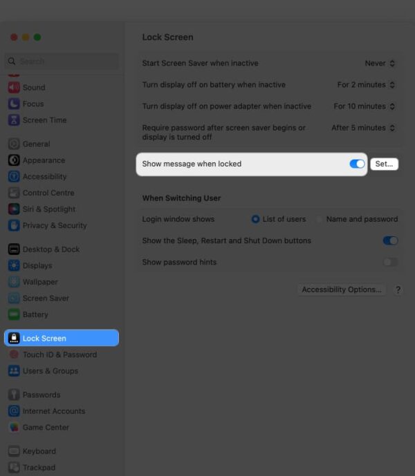 How to add or remove custom Lock Screen message on Mac – iGeeksBlog