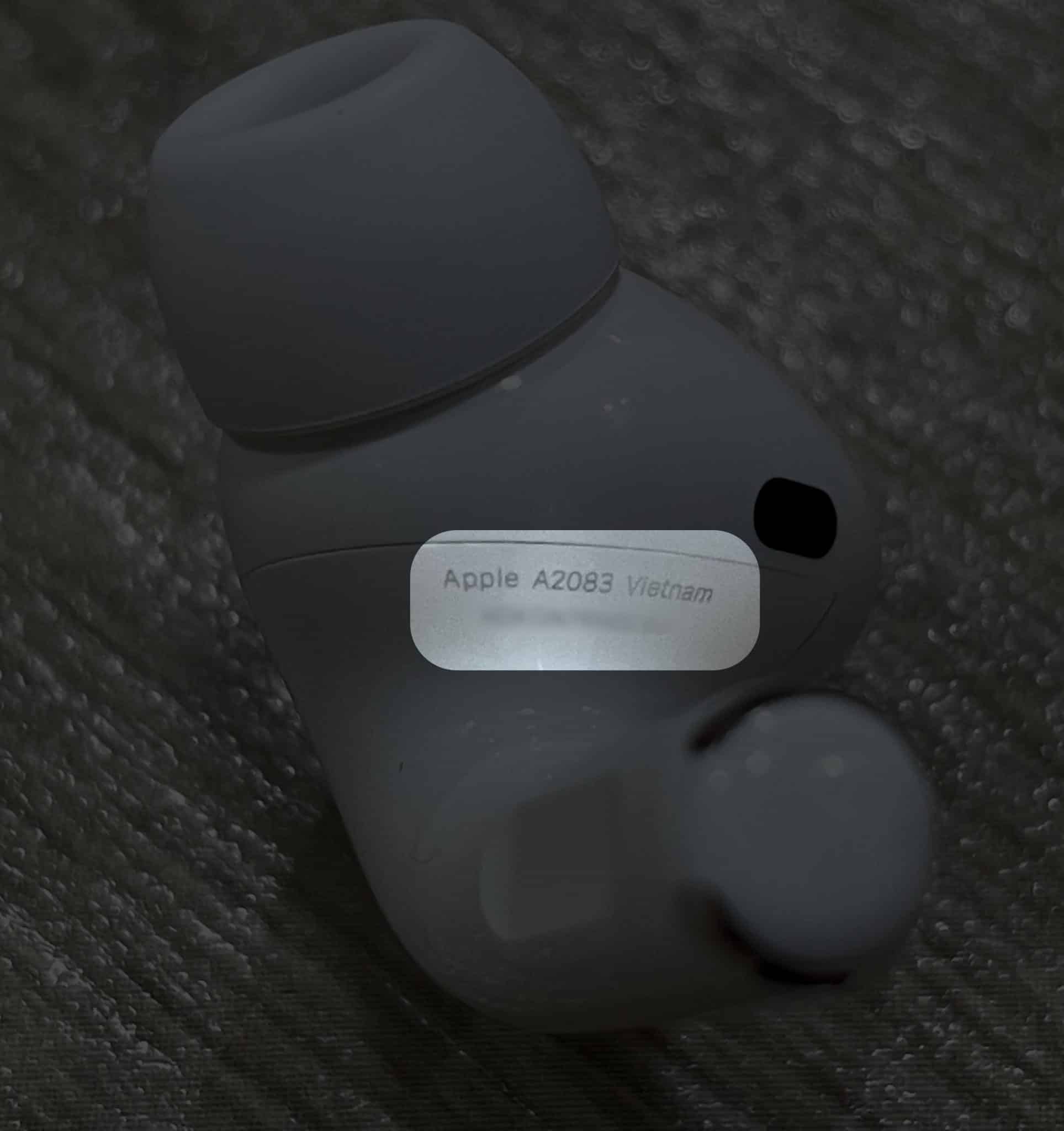 Model Number Printed on an AirPods 