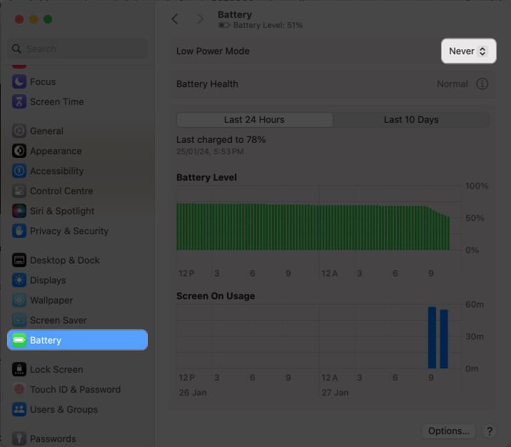 Battery, Low Power Mode