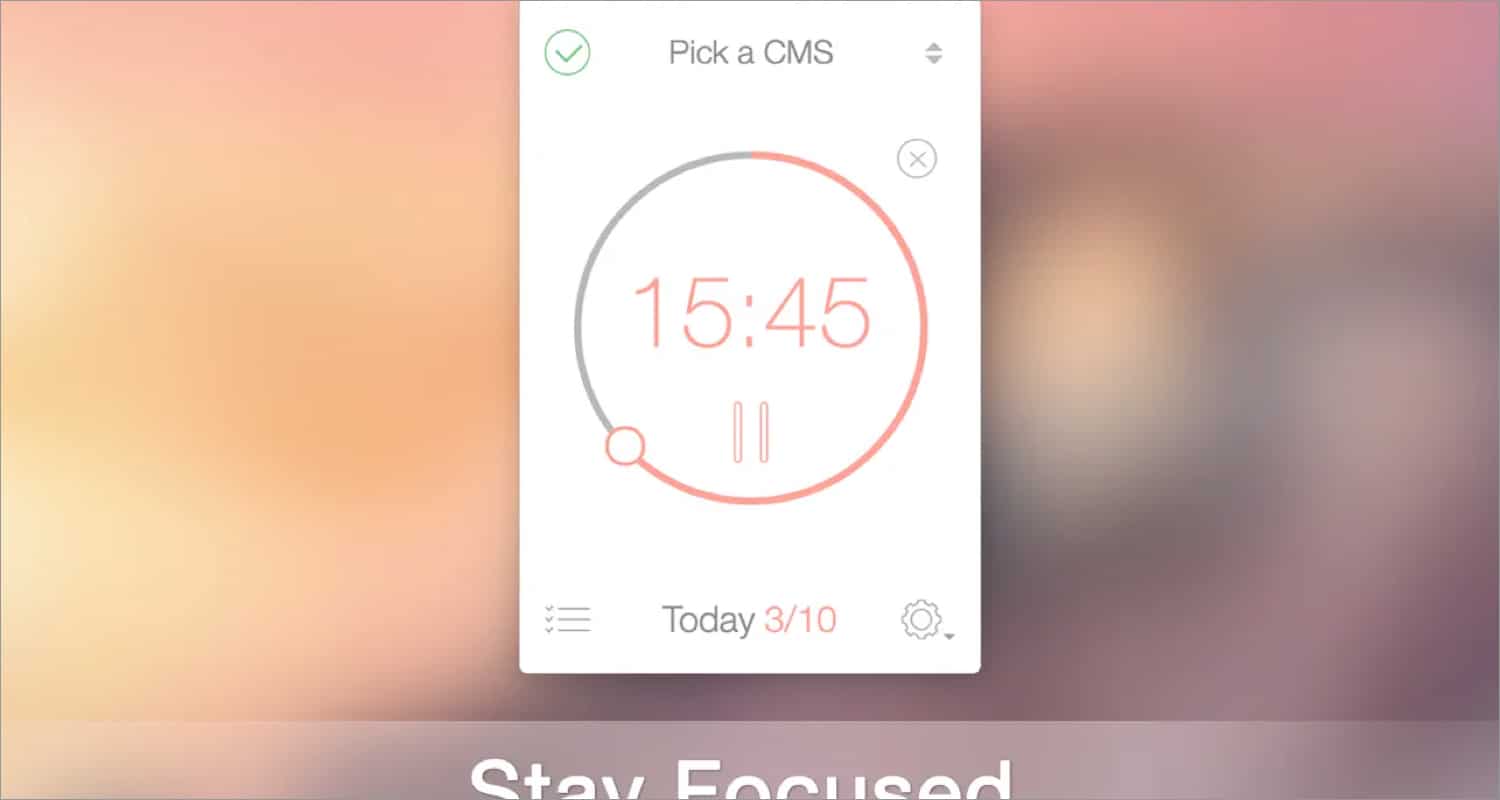 Be Focused Mac app screenshot