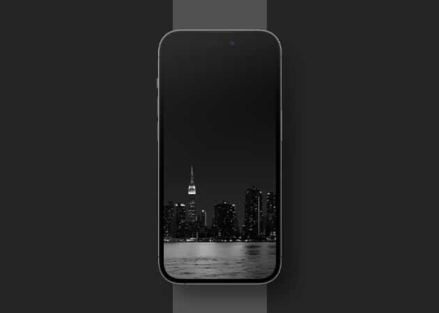 Black cityscape iPhone wallpaper