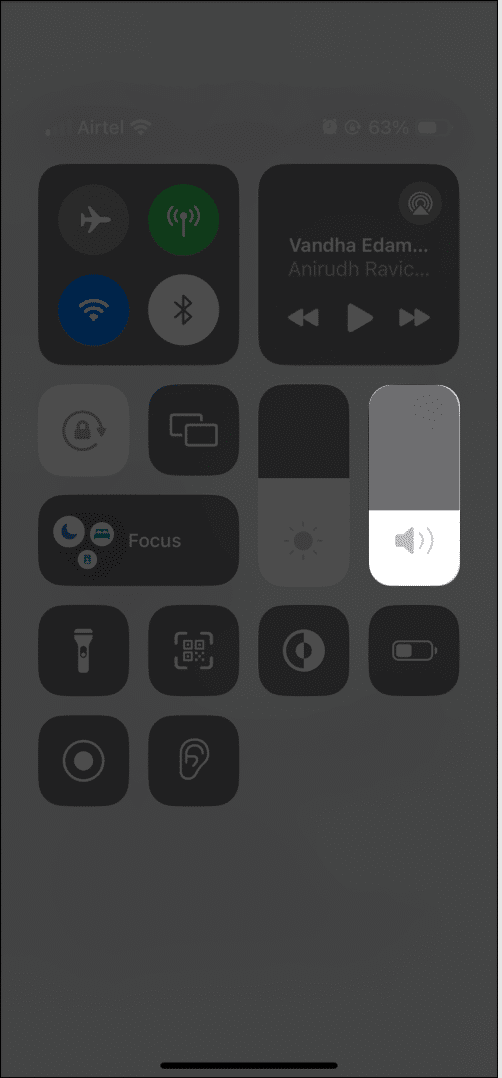 Control volume from control center