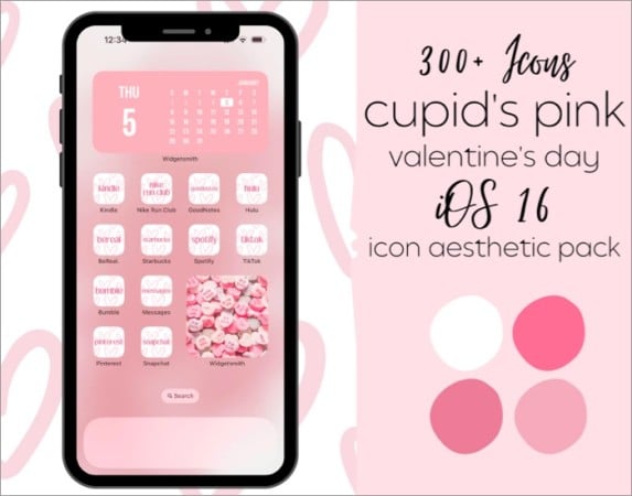 Cupid pink Valentine day aesthetic app icons