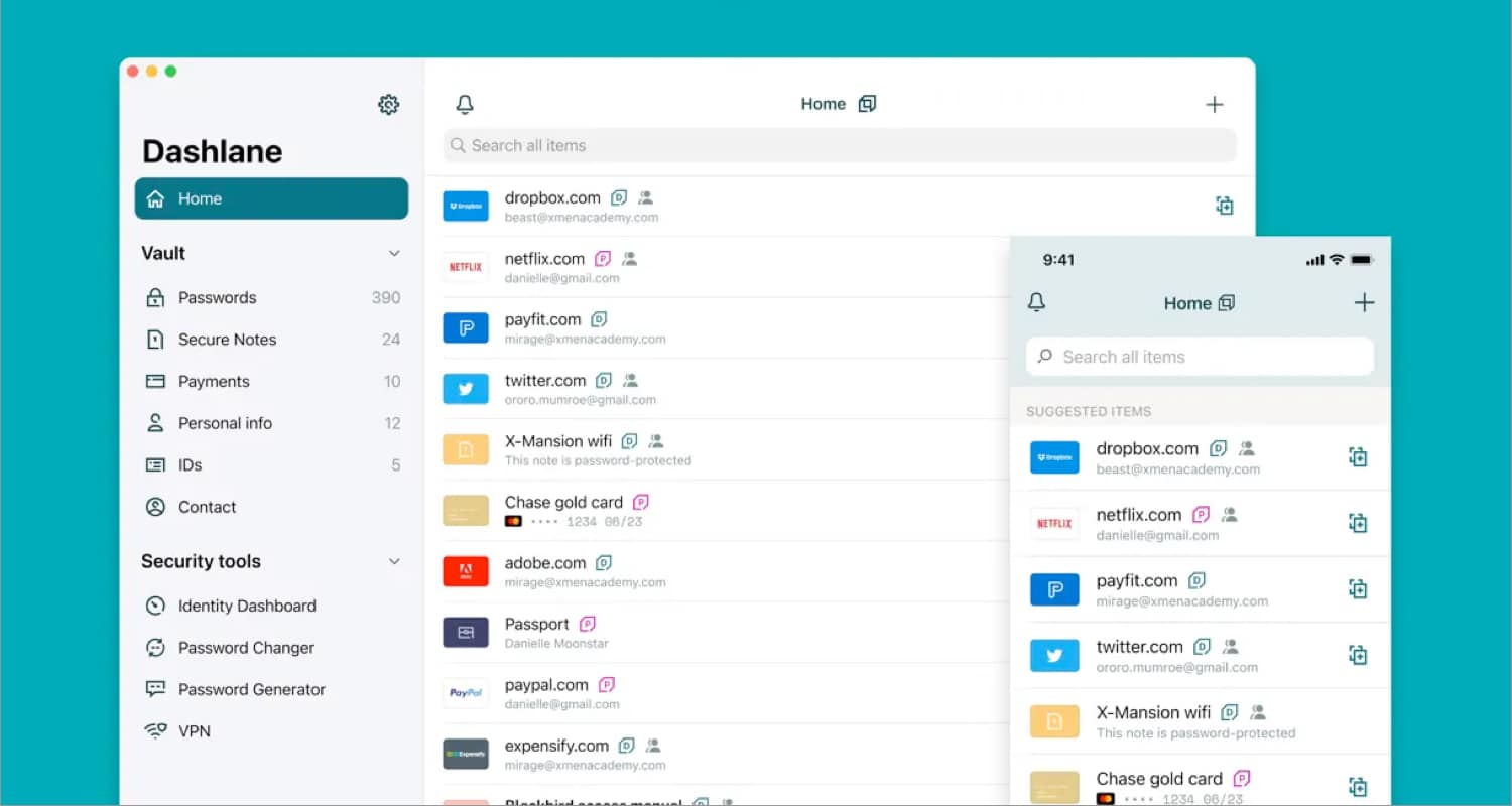 Dashlane Mac app screenshot