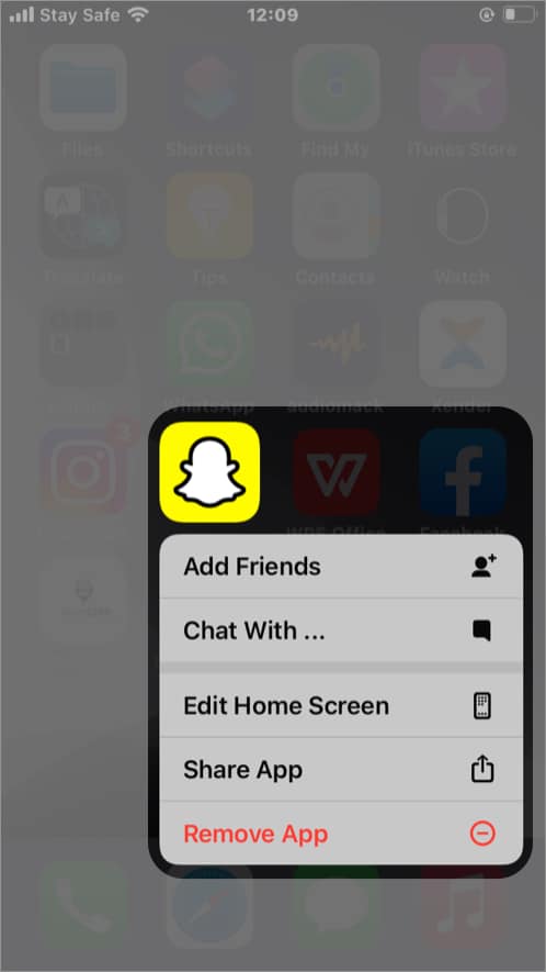 Delete and Re-install Snapchat on iPhone
