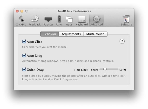 Dwell Click auto clicker for Mac