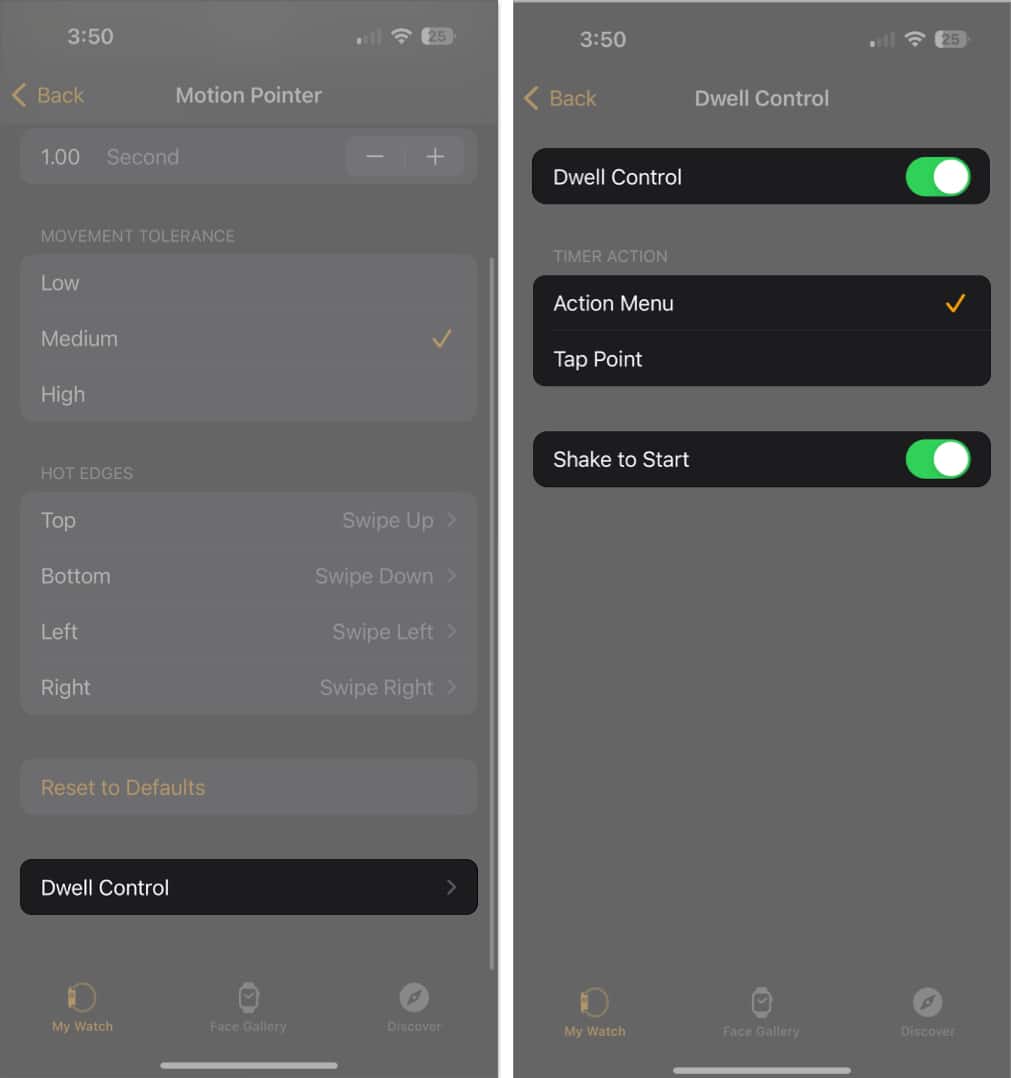 Enable Dwell Control Shake to Start