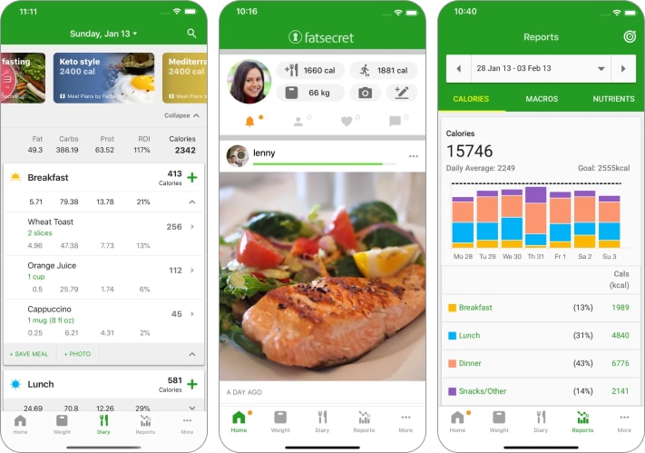 FatSecret calorie counter app for iPhone and iPad