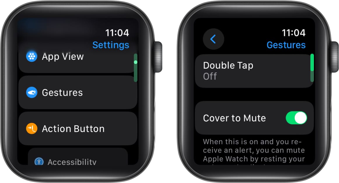 Go to Gestures and Toggle off Double Tap on Apple Watch