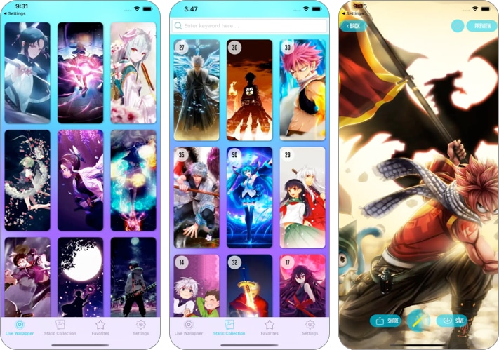 HD Anime Live Wallpaper iPhone iPad App Screenshot