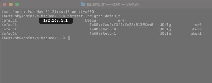 How to find the IP address of your router on Mac using Terminal