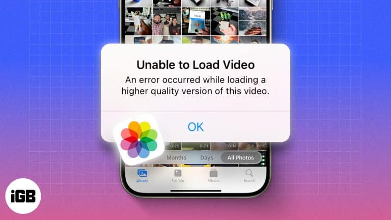 How to fix unable to load photo or video error on iphone