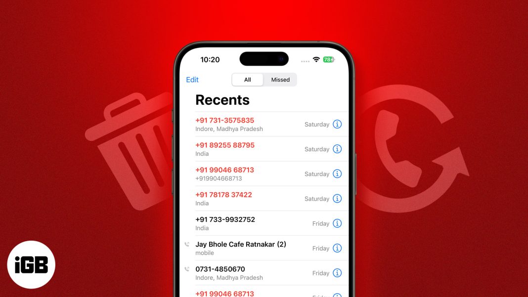 How to recover deleted call history on iphone