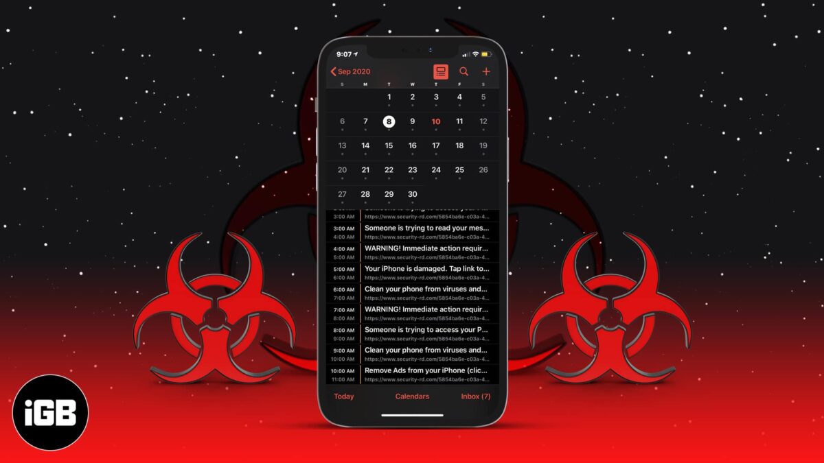 How to remove iphone calendar virus
