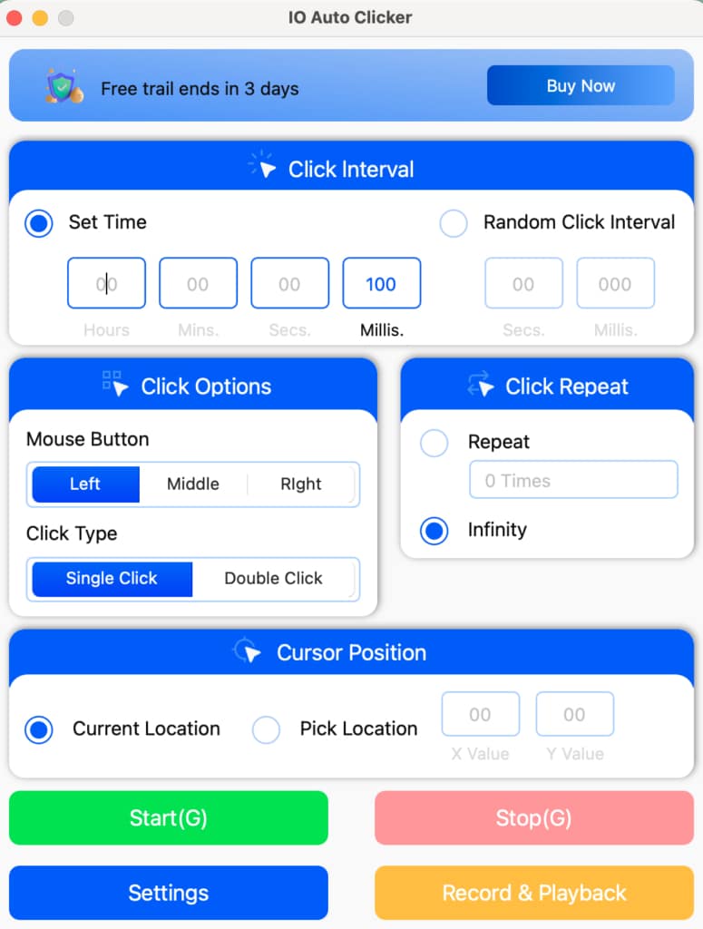 IO Auto Clicker for Mac