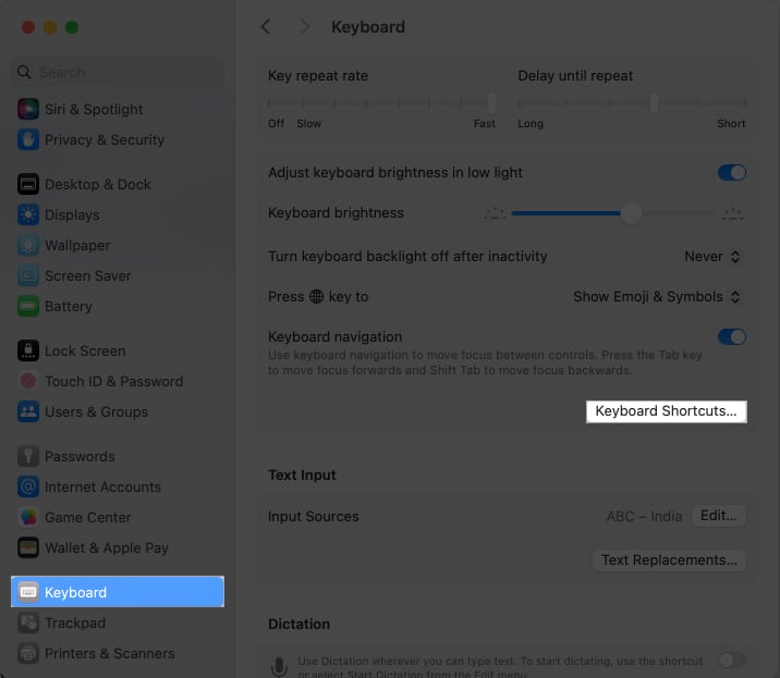 Keyboard, Keyboard Shortcuts