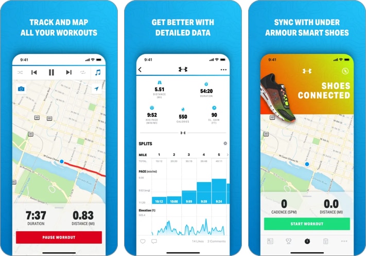 Map My Run by Under Armour running app for iPhone and Apple Watch