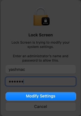 Modify Lock Screen Settings
