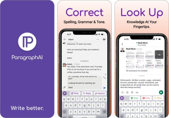 ParagraphAI writing assistant app for iPhone and iPad