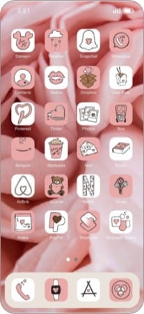 Pink white Valentine aesthetic icons