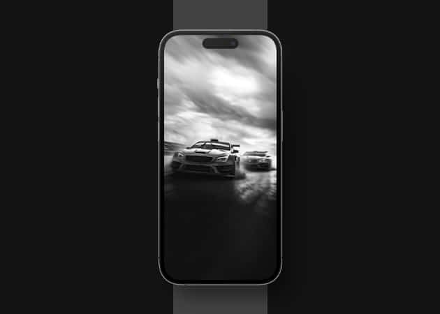 Racing cars iPhone black wallpaper