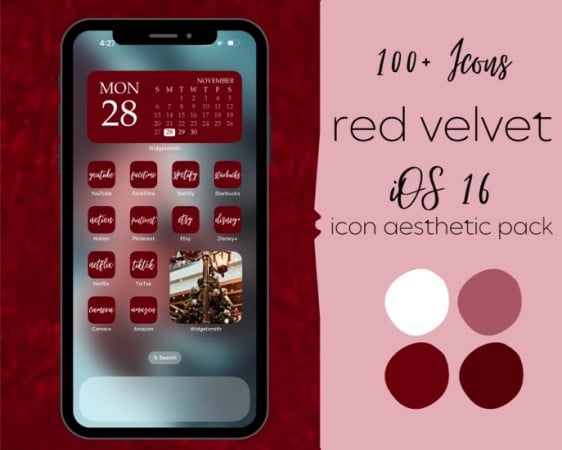 Red Velvet Valentines Aesthetic App Icons