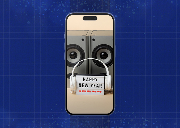 Happy New Year 2025 wallpapers for iPhone in 4K Retro Vintage New Year Look iPhone Background Mockup