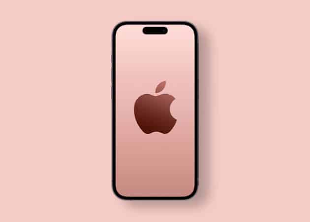 Rose gold Apple logo for iPhone