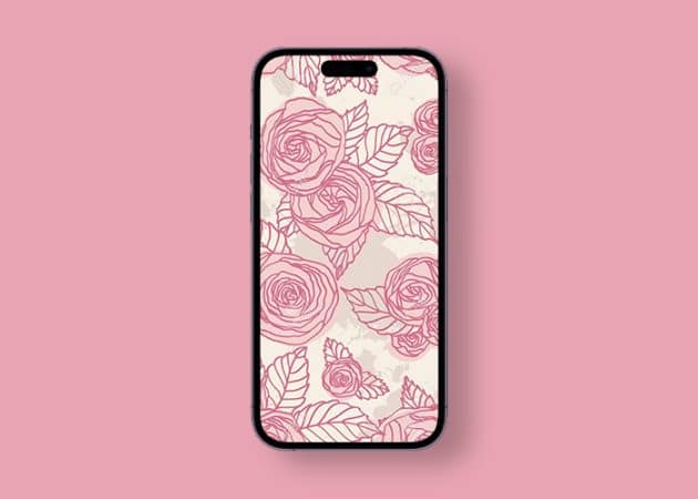 Rose gold flower wallpaper for iPhone